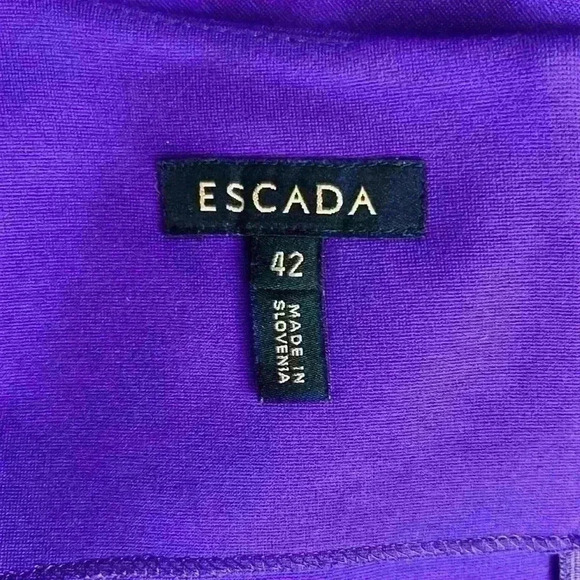 Vibrant purple Escada cap sleeve sheath knit dress size 42(US size 12) - Picture 6 of 7